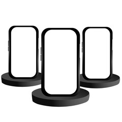 Mobile phone element on podium