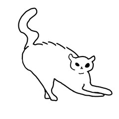 illustration of a white cat