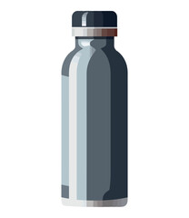 metallic bottle icon isolated