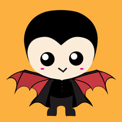 cute halloween vampire vector in cartoon style