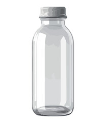 Transparent glass bottle with refreshing liquid