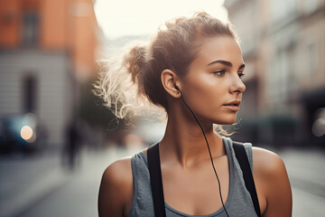 Shot of an attractive young woman with handsfree