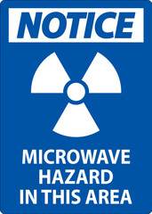 Obraz premium Notice Sign Microwave Hazard Area
