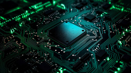 Fototapeta na wymiar High tech electronic circuit board background affected by bug background with a copy space