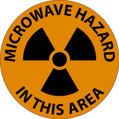 Obraz premium Warning Sign Microwave Hazard Area