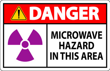 Obraz premium Danger Sign Microwave Hazard Area