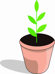 FLAT VECTOR STYLE PLANT WITH POT