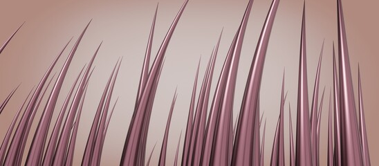 Healthy hair follicles under microscope - 3D illustration