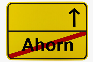 Naklejka premium Illustration eines Ortsausgangsschildes von Ahorn in Baden-Württemberg 