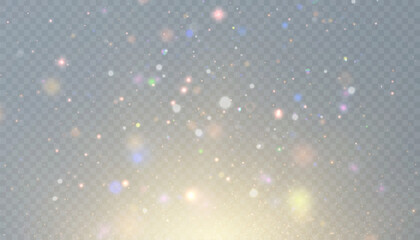 Bokeh glare lights. Multi-colored blurry translucent highlights. Abstract light effect. Vector