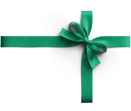 Green Ribbons with Bow