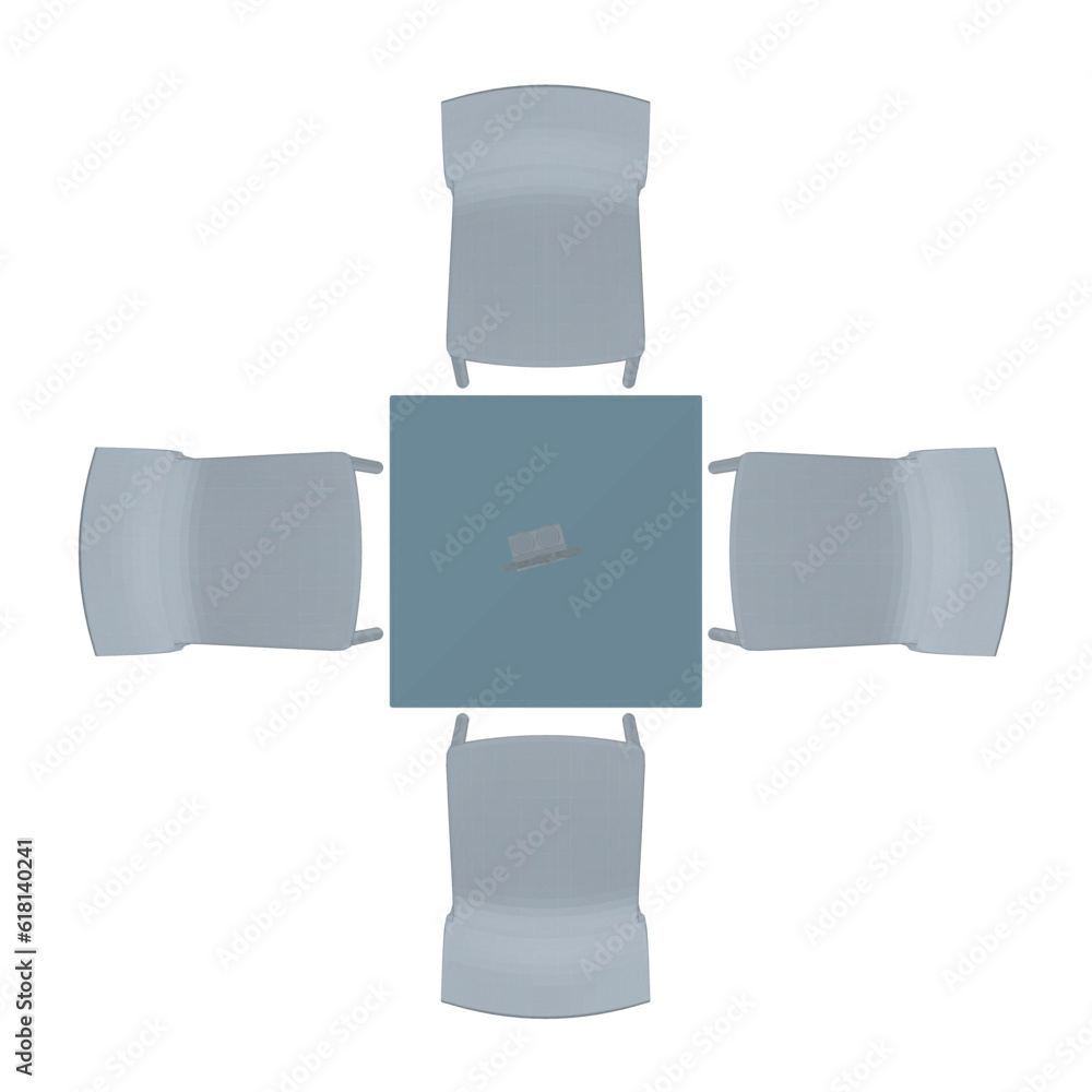 Poster polygonal modern round table with chairs. vector illustration. vector art polygonal of a dining tabl