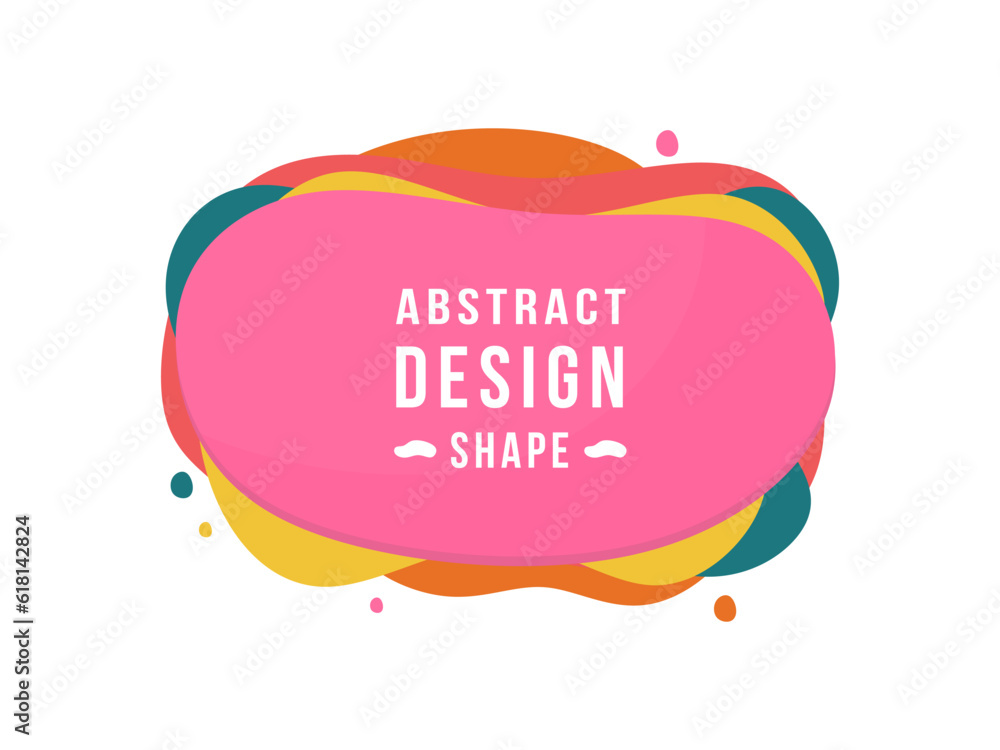 Aufkleber abstract design shape isolated. multicolored colorful dynamical form. flowing liquid design for bann