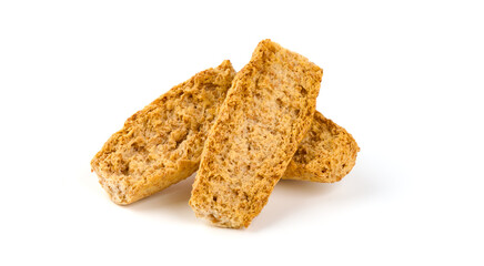 Wholegrain crisprolls, isolated on white background.