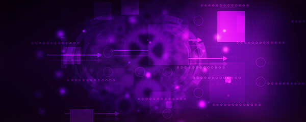 2d illustration Abstract futuristic electronic circuit technology background
