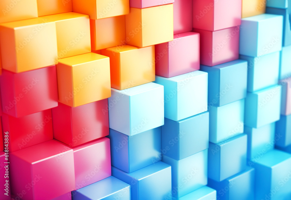 Poster colored blocks, background for grid-based layouts. generative ai content