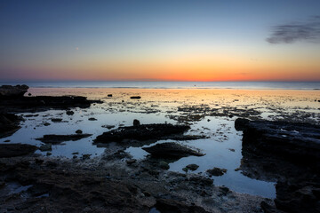 Beautiful coastline of the Red Sea in Marsa Alam at sunrise, Egypt