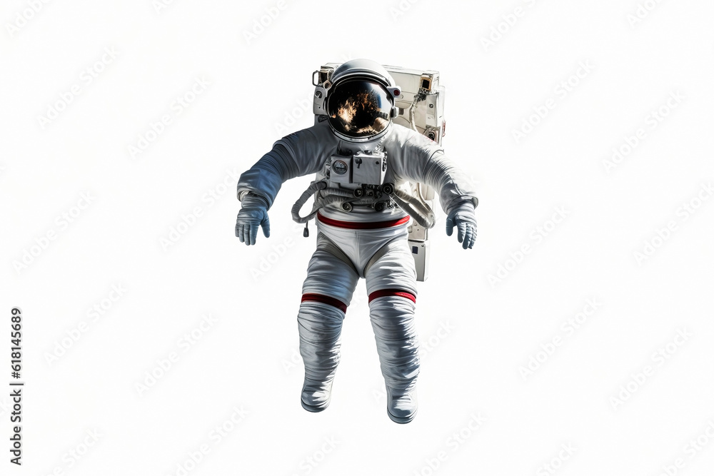 Wall mural astronaut in a spacesuit on a light background. generative ai