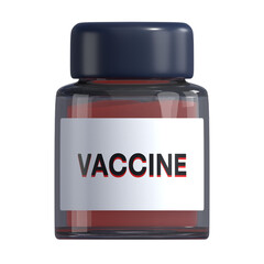 3D illustration of vaccine for health and medicine. Medical 3D icon
