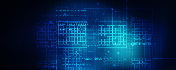 2d illustration Abstract futuristic electronic circuit technology background