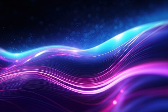 abstract futuristic background with pink blue glowing neon moving high speed wave lines and bokeh lights. Data transfer concept Fantastic wallpaper