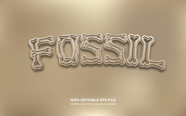 Fossil Bones 3D editable text style effect	
