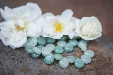 Aventurine is a natural material from which jewelry and various inserts are made. Can be different colors.