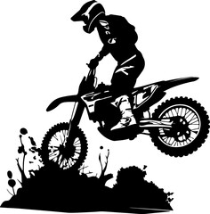 Fototapeta na wymiar Motocross rider silhouette