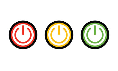 Power button. ON and OFF set icons. Vector flat icon, energy sing symbol.