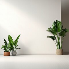 Product shooting background. plants in a vase