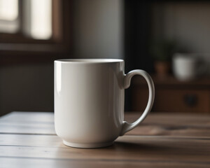 Obraz na płótnie Canvas White Blank Coffee Mug Mock-Up To Add Custom Design/quote. Stock Image