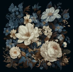 Amazing Magic Flower Shady Garden Blossom Floral Digital Generated Fantasy Plant Illustration