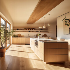 Fototapeta na wymiar modern kitchen in a house
