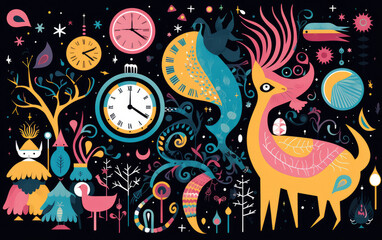 new year background with clock AI Generative