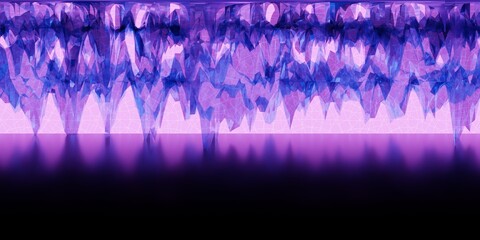 3D Illustration; Computer-generated imagery;  CGI modeling; HDRI; 360º view panoramic; diamond kaleidoscopic iridescent cavern interior