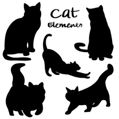 Black Silhouette of Cats