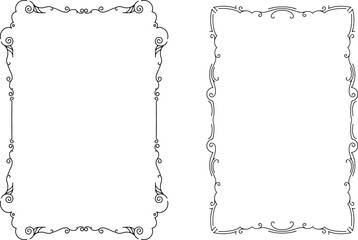 Fototapeta premium vector frames in black on a white background, hand-drawn