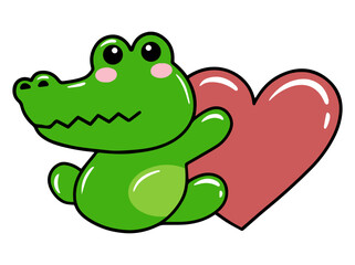 Crocodile Cartoon Cute Animal Illustration
