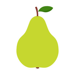 pear flat icon fruit isolated on a white background vector