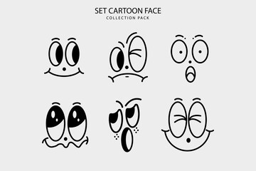Cartoon face expresion comic illustration design