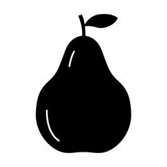pear silhouette flat icon fruit isolated on a white background vector