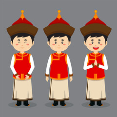 Avatar of a Mongolian with Various Expression