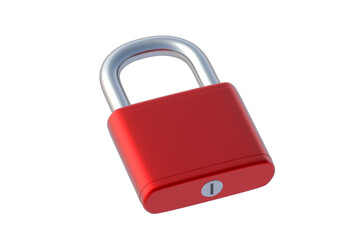 One padlock isolated on white background. 3d render