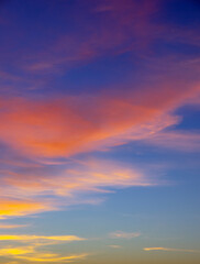 Vivid sky illuminated by the sunset