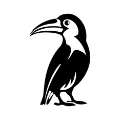 Vector illustration of a black silhouette toucan