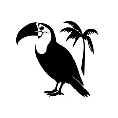 Obraz na płótnie Canvas Vector illustration of a black silhouette toucan
