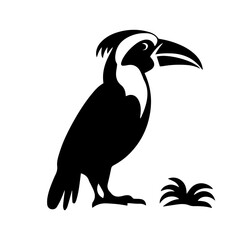 Vector illustration of a black silhouette toucan
