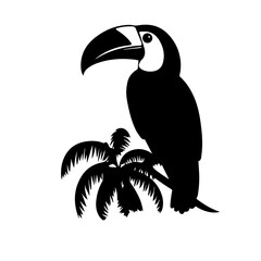 Vector illustration of a black silhouette toucan