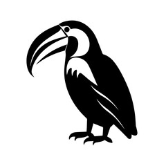 Vector illustration of a black silhouette toucan