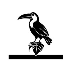 Vector illustration of a black silhouette toucan